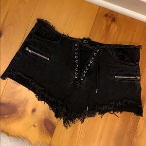 Black Jean Shorts
